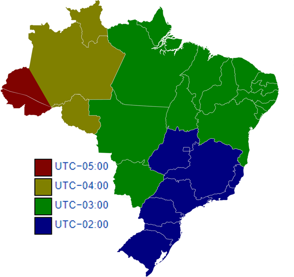 Brazil DST zones in Brazil from October 2017 to February 2018